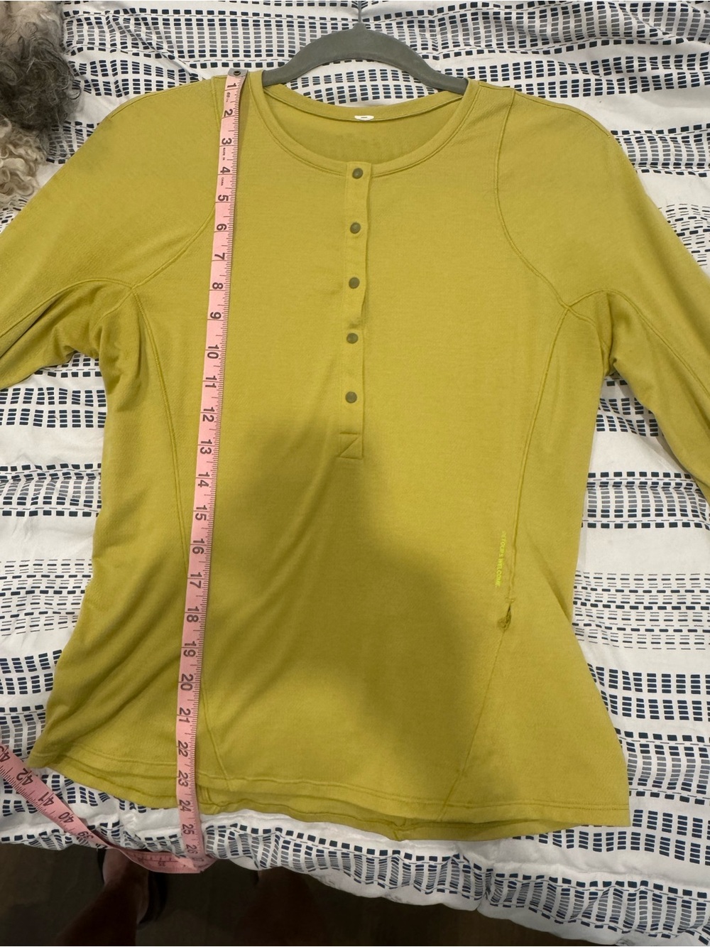 lululemon athletica Chartreuse Snap-Front Long Sleeve Henley